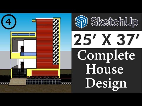 25 X 37 House Design in Sketchup for Beginners || Tutorial in Hindi