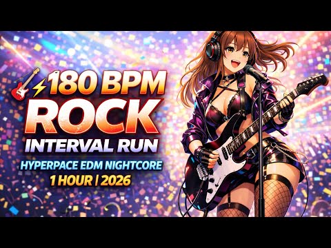 🎸 Rock Interval Run⚡ | 180BPM EDM Nightcore | 1 Hour | 2026