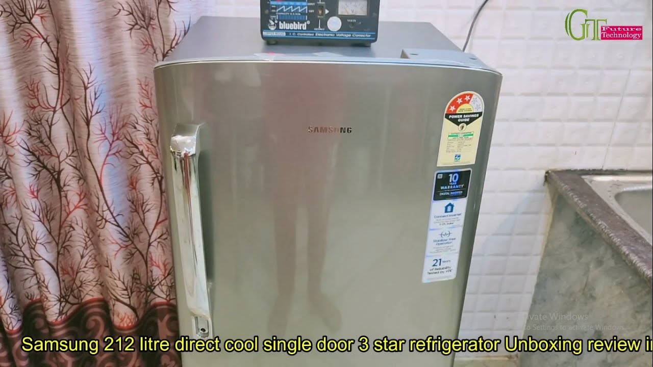 Samsung 212 Litre direct cool 3 Star Inverter Single Door Refrigerator Elegant Inox Unboxing review