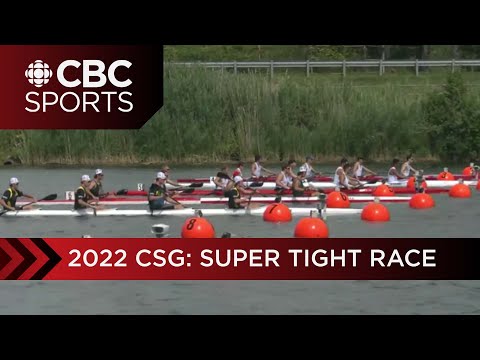 Quebec narrowly defeats Nova Scotia in men’s K-4 500m canoe kayak race at the Canada Summer Games