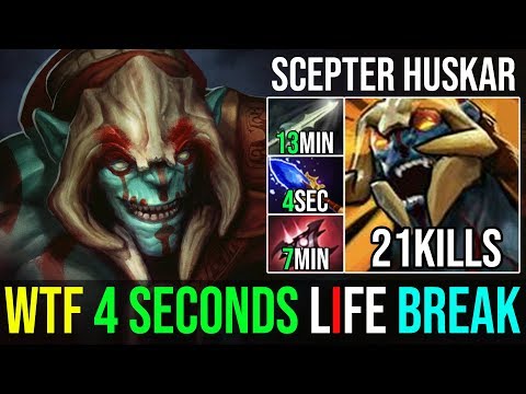 Aghanim's Scepter 4Sec Life Break [Huskar] Burn to Death 21Kills 7.19b | Dota 2 FullGame