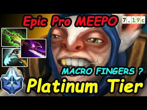 Epic Pro Platinum Tier Meepo MACRO fingers !! Destroy U All !! | Dota2 7.19c