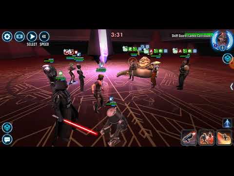 Aphra/BT-1/0-0-0/Vader/B2 (30% potency) vs. Jabba/Boushh/Krrsantan/Skando/Embo (15% HP): 60 banners
