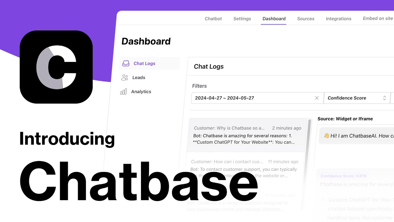 Chatbase AI chatbot knowledge base demonstration