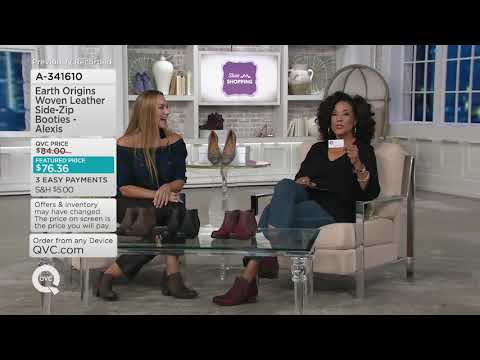 Earth Origins Woven Leather Side-Zip Booties - Alexis on QVC