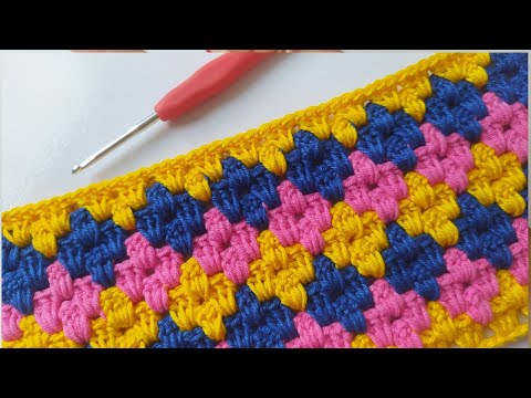 How to make an easy crochet stitch - Grandma's Diamond Stitch (subtitled)