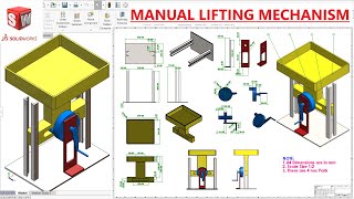 Design and Assembly Manual Lifting Mechanism in SolidWorks | Solidworks Tutorial