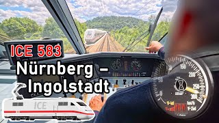280 km/h from the train driver's perspective! | ICE 583 Nuremberg–Ingolstadt | ICE driver's cab view