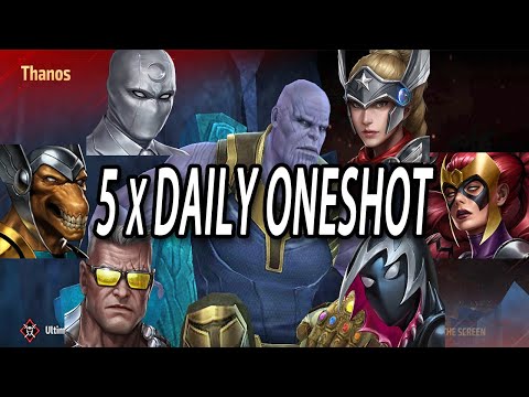 Thanos World Boss Ultimate x 5 Daily F2P OneShot [No Craft Card & No Rage] I Marvel Future Fight
