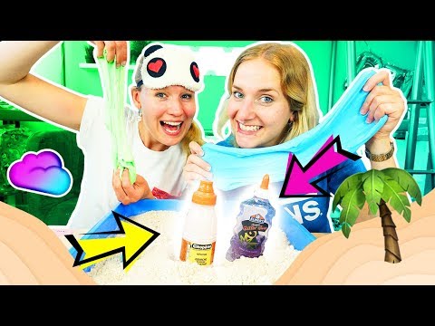 BEACH SLIME CHALLENGE Nina vs. Kathi Strand Challenge Wähle nicht die falschen Schleimzutaten!