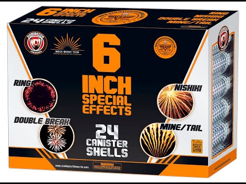 Jeff's Fireworks - 6" Canister Shells W/ Special Effects- Pro-Level: Dominator