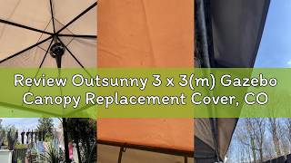 Review Outsunny 3 x 3(m) Gazebo Canopy Replacement Cover, COVER ONLY Grey | Garden Gazebo Roof Repla