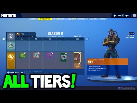 BUYING THE SEASON 6 BATTLE PASS! ALL SEASON 6 TIERS! - FORTNITE Season 6 (MAX TIER 100)!