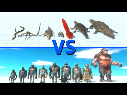 REPTILES Team vs MUTANT PRIMATES Team - Animal Revolt Battle Simulator ARBS