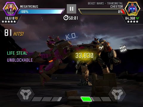 Megatronus vs Cheetor AM Fight Transformers: Forged To Fight