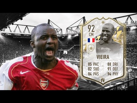 92 ICON MOMENTS VIEIRA PLAYER REVIEW! | FIFA 22 ULTIMATE TEAM