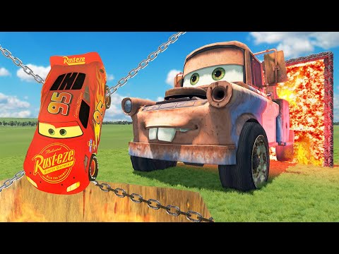 GIANT MONSTER TOW MATER VS POOR LIGHTNING MCQUEEN 😥