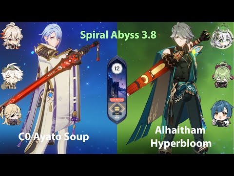 C0 Ayato Soup & Alhaitham hyperbloom | 3.8 Spiral Abyss Floor 12 | Genshin Impact