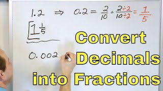 Learn to Convert Decimals to Fractions (Change a Decimal into a Fraction) - [21]
