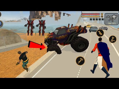 Vegas Crime Simulator (Monster Truck Wheel Got Stuck in Bridge) Vegas Hero - Android Gameplay HD