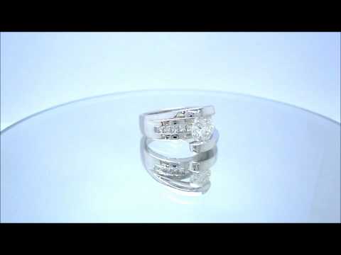 18K ROUND AND PRINCESS TENSION DIAMOND ENGAGEMENT RING 1.72CTW - KNR INC - 140