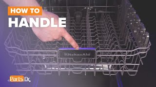 How to Replace Upper Dishrack Handle part # W11110542 on Your Whirlpool Dishwasher