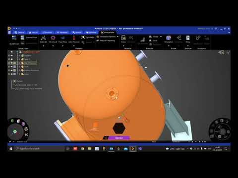 ANSYS Discovery – Structural Analysis of a Vertical Air Pressure Vessel | Steady State Heat Transfer