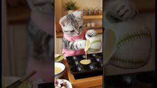たこ焼きを作る子猫 #cats #husky #matercat #funny #pets