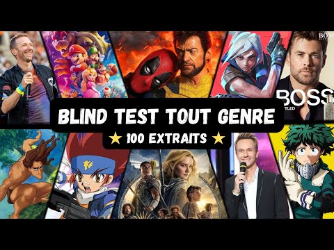 BLIND TEST TOUT GENRE - 100 EXTRAITS (Film, Série, Disney, Dessin animé, Anime, Jeux, Répliques ...)