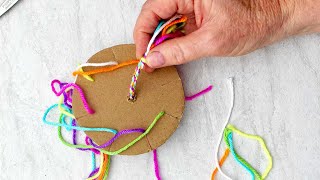 Easy Round Friendship Bracelet Pattern with a Cardboard Loom | Welcome to Nana's