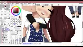Piggy back ride [Paint Tool Sai] Speedpaint