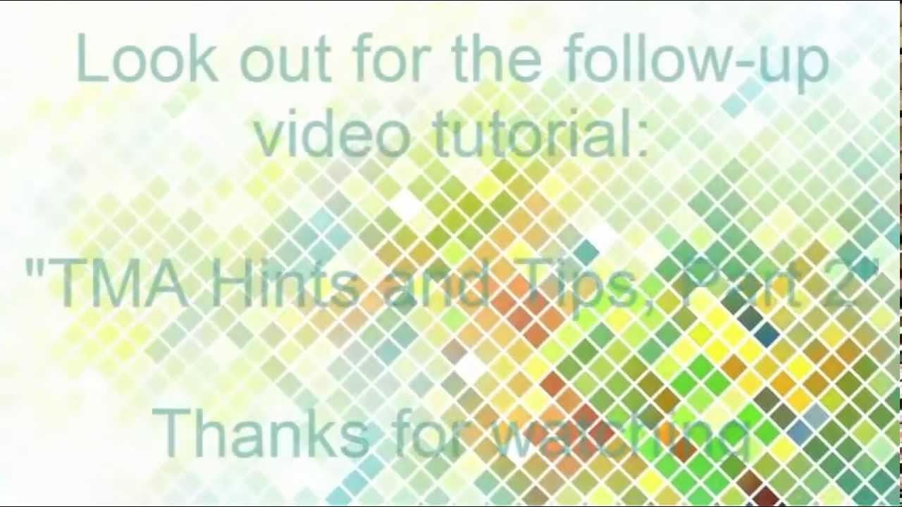 TU100 Setting Out TMAs