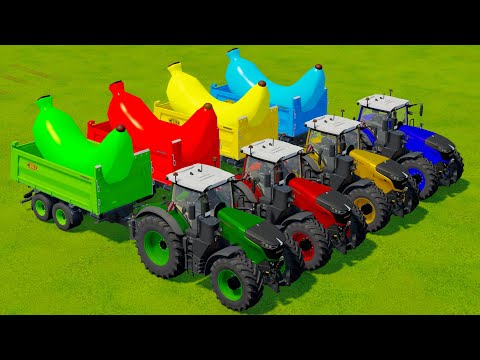 LOAD AND TRANSPORT GIANT COLORED BANANAS WITH ISSEE TRACTORS - Farming Simulator 22