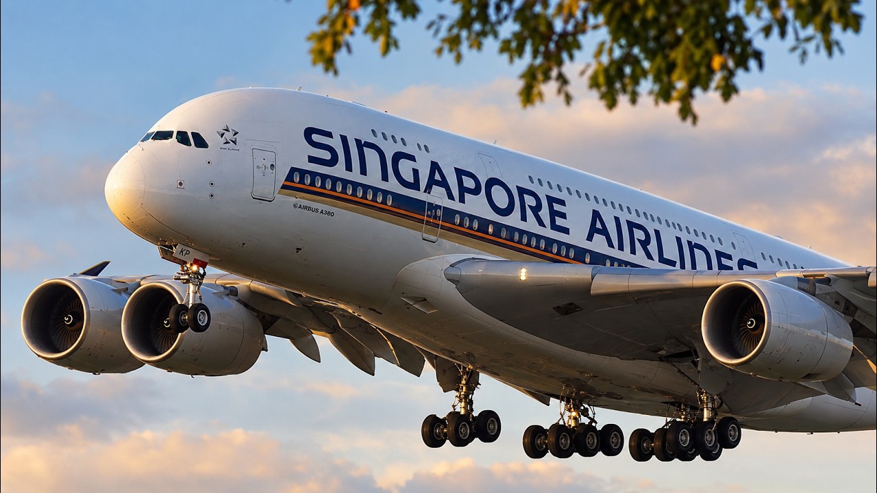 INCREDIBLE Airbus A380 CLOSE UP Landing | Evening Sun HEAVY Aircraft Planespotting FRA Airport
