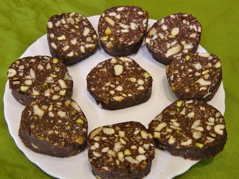 No Bake Chocolate Biscuit Cake / Chocolate Salami by madhurasrecipe