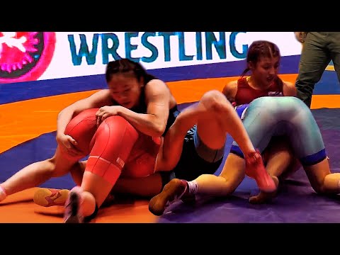 Girls Wrestling - Aggressive Grabs Breaking All the Rules for Victory!