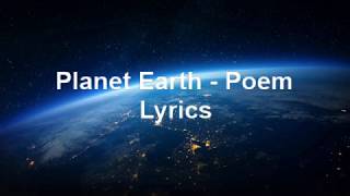 Michael Jackson - Planet Earth Poem - Lyrics