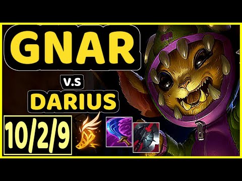 GNAR vs DARIUS - 10/2/9 KDA TOP GAMEPLAY - EUW Ranked GRANDMASTER