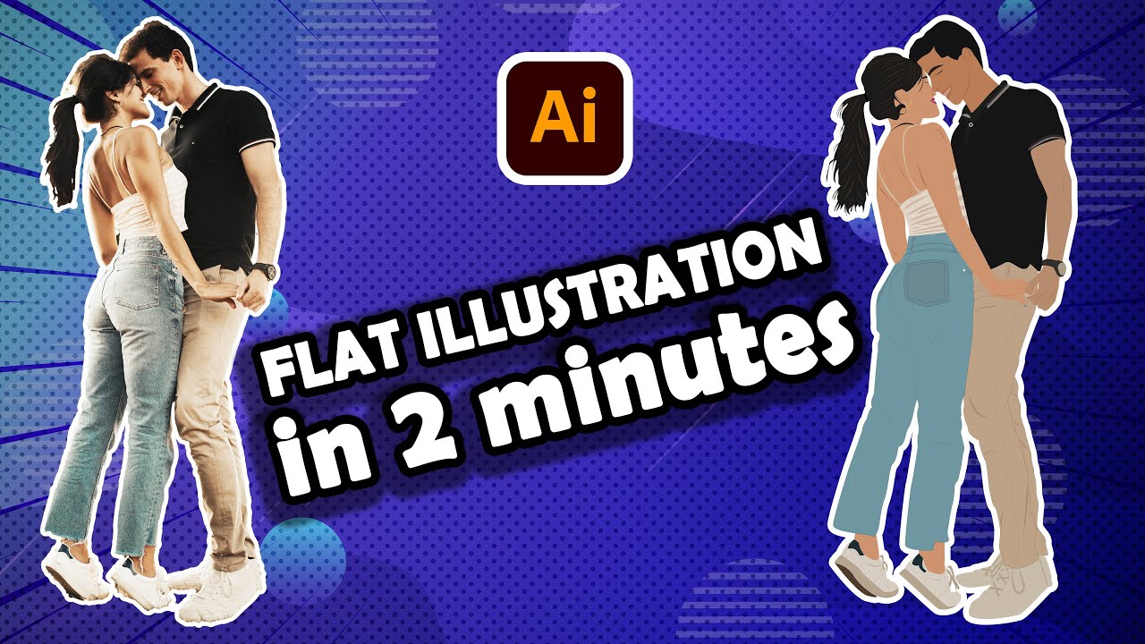 Beautiful Couple Vector Art Illustration | Flat Design | Showcase Skills