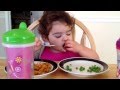 Addie Eating Peas With A Fork 19 Months