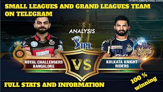 RCB vs KKR full stats and information|with best small leagues team