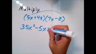 Multiplying binomials in two variables