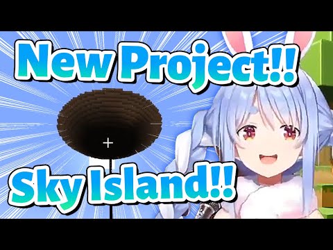 Pekora started to build a Sky Island, "PePyuTa"【Minecraft/Hololive Clip/EngSub】