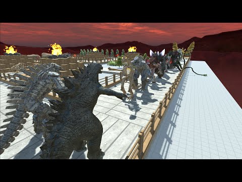 GODZILLA 2014 VS MECHAGODZILLA 2021 VS GHIDORAH  DEATH RUN - Animal Revolt Battle Simulator