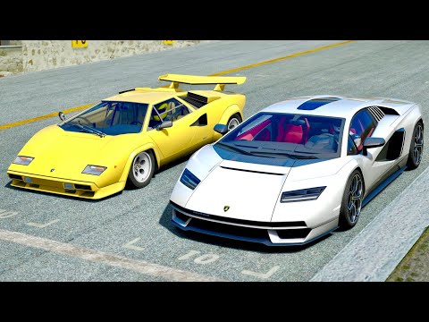Lamborghini Countach 2022 LPl 800-4 vs Lamborghini Countach at Imola