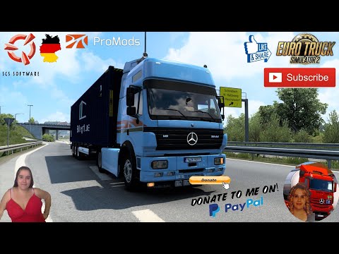 Euro Truck Simulator 2 (1.40) Mercedes-Benz SK by XBS Delivery to Aurach Germany + DLC's & Mods