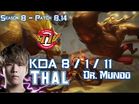 SKT T1 Thal DR. MUNDO vs FIORA Top - Patch 8.14 KR Ranked