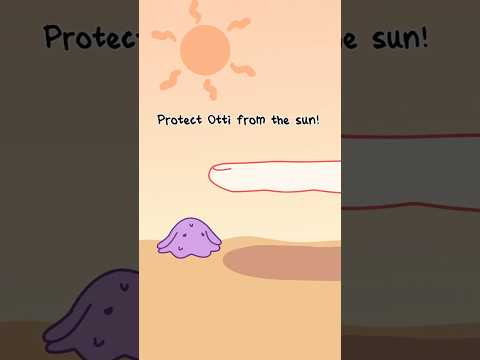 Protect Otti from the sun☀️ #cute #animation #interactive #funny #relatable
