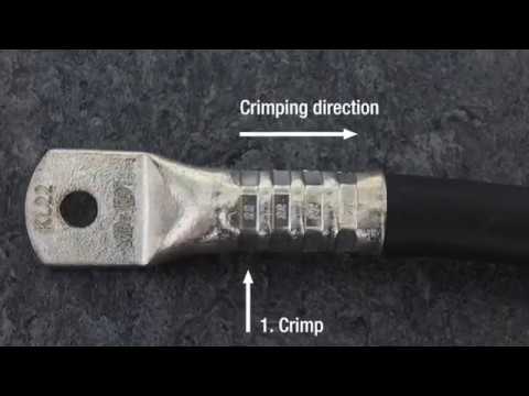 Correct crimping of cable lugs