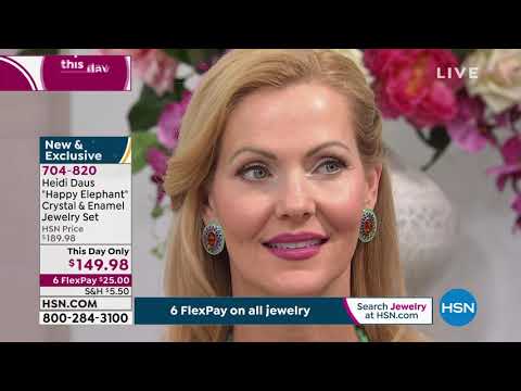 Heidi Daus "Happy Elephant" Crystal and Enamel Jewelry S...